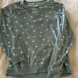 Blue Heart Patterned Sweatshirt